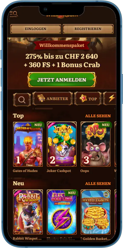 Die besten Spiele bei Wild Robin Casino