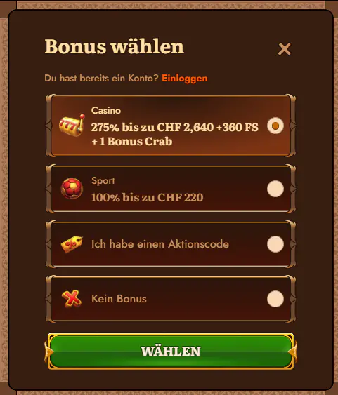 Bonus-Krabbe im Wild Robin Casino